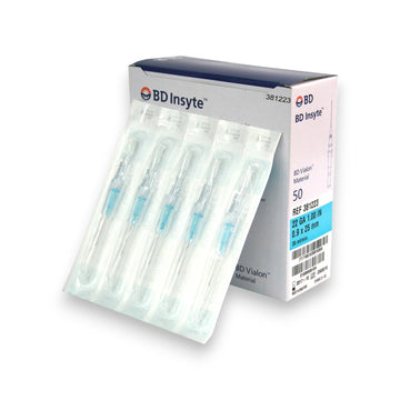 Cateter intravenoso BD Insyte Vialon | Caixa 50 Unidades | Amarelo | Conexão Luer Lock | Sem látex | Alta segurança