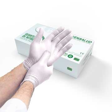 White Nitrile Gloves Latex Free | Durable and Powder Free | Ambidextrous and Comfortable for Professional Use | CE Certified – Premium Protection | Box of 100 Units | Sizes XS, S, M, L, XL