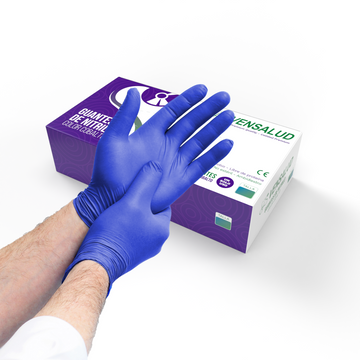 Cobalt Nitrile Gloves Latex Free | Durable and Powder Free | Premium Quality Protection | Ambidextrous and Comfortable for Professional Use | CE Certified | Box of 100 Units | Sizes XS, S, M, L, XL