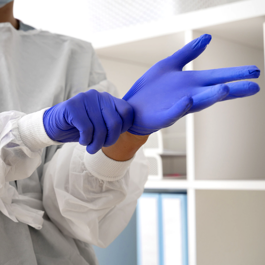 Luvas de nitrilo de cobalto sem látex | Resistente e livre de poeira | Proteção de qualidade premium | Ambidestro e confortável para uso profissional | Certificados CE | Caixa de 100 Unidades | Tamanhos XS, S, M, L, XL