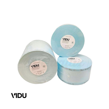 VENSALUDE | Rolos de esterilização VIDU para autoclave | Cor Azul Transparente | Resistência Reforçada | Indicadores de Processo | 60g/m² e 70g/m²