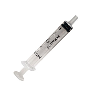 VENSALUDE | Seringa Descartável 2,5ml | Polipropileno | Luer Slip | Estéril | Sem látex | Pacote 100 | Para uso médico, laboratorial e veterinário