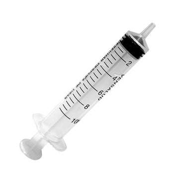 VENSALUD | Einwegspritze 10 ml | Polypropylen | Luer-Slip | Steril | Latexfrei | Packung 100 | Für Veterinärmedizin, Labore und Kliniken