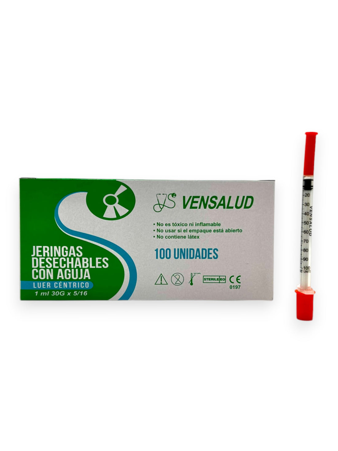 VENSALUD | Outil de Dosage 1ml | Précision pour Laboratoires et Soins Vétérinaires | Sans Latex | Luer Céntrico Fixe | Pack de 100