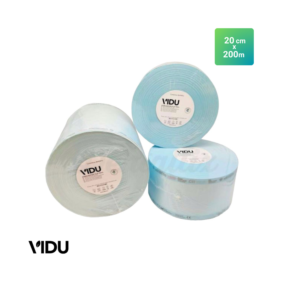 VENSALUD | Rouleaux de Stérilisation VIDU pour Autoclave | Couleur Bleu Transparent | Résistance Renforcée | Indicateurs de Processus | 60g/m² et 70g/m²