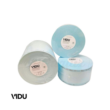 VENSALUD | Rollos de Esterilización VIDU para Autoclave | Color Azul Transparente | Resistencia Reforzada | Indicadores de Proceso | 60g/m² y 70g/m²