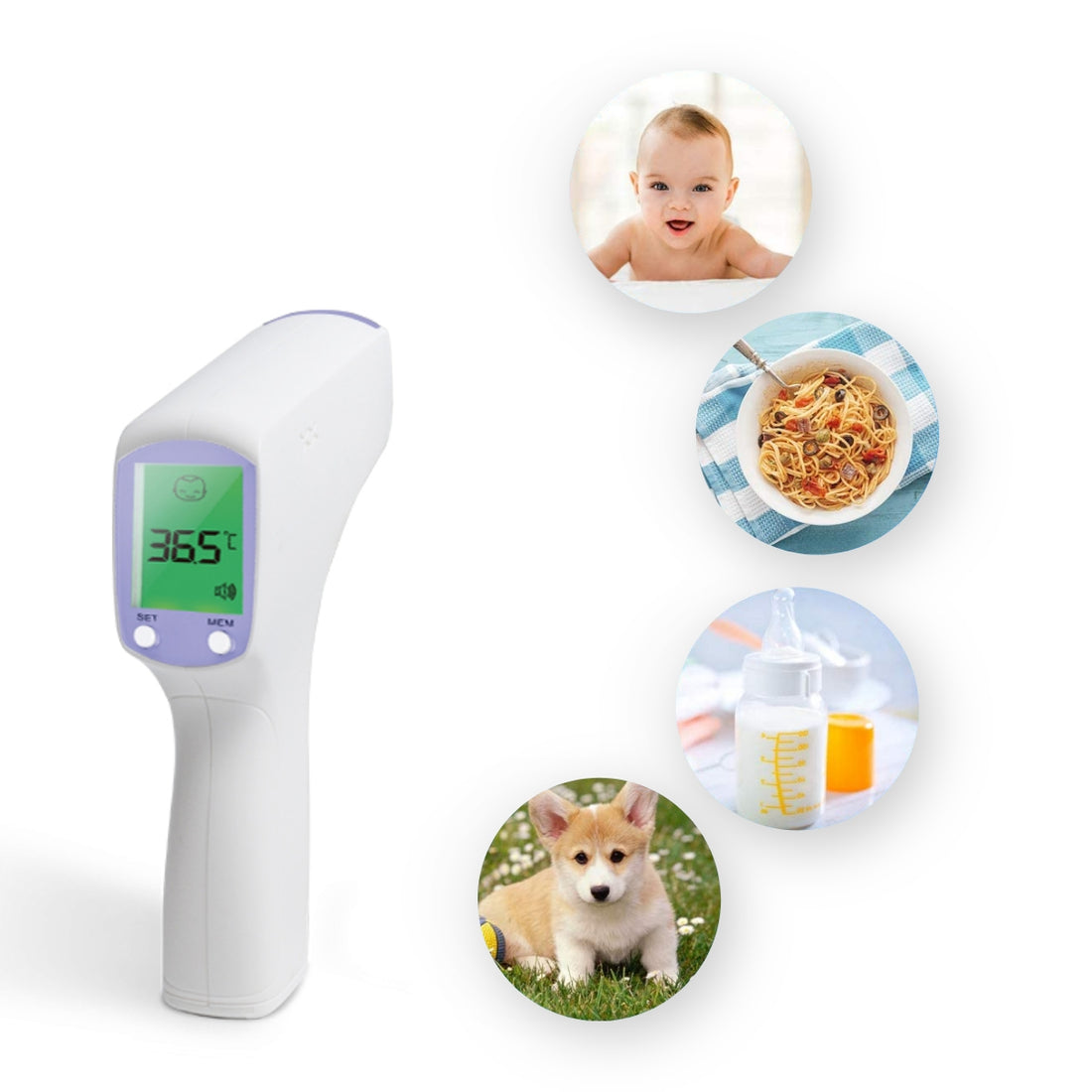 Thermomètre Infrarouge Numérique Vensalud | Mesure Précise et Rapide Sans Contact | Alarme de Fièvre, Écran LCD et Mémoire de 20 Enregistrements | Compact et Portable pour Usage Familial et Professionnel