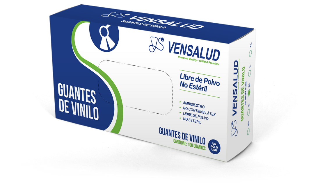 Gants en Vinyle VENSALUD | Haute Polyvalence et Confort | Sans Latex, Résistants et Anti-Contamination | Idéaux pour la Santé, la Beauté et la Cuisine | Pack de 100 unités